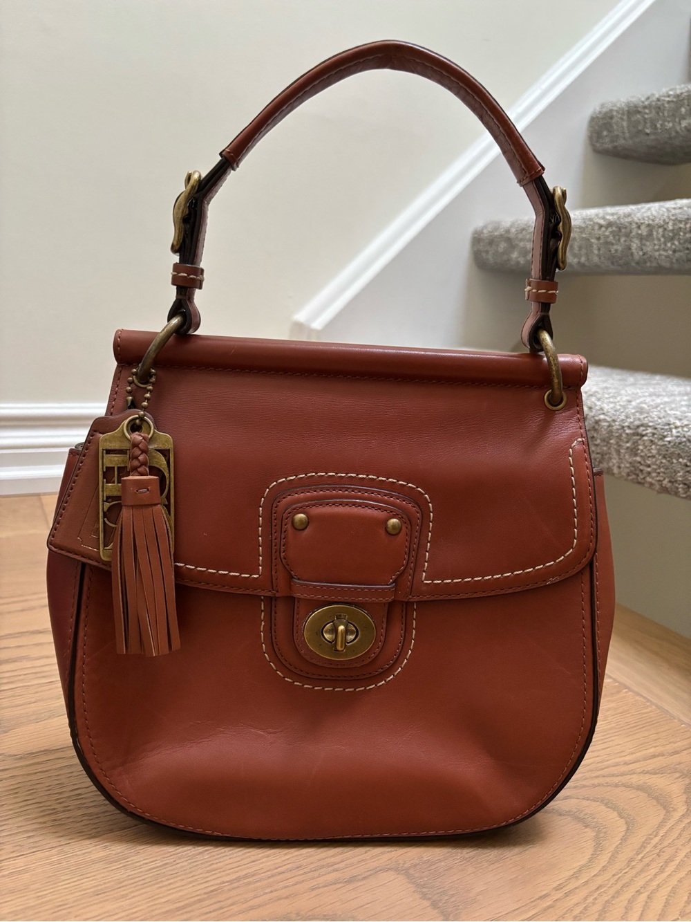 2012 Coach Willis Legacy Bag in Cognac Leather